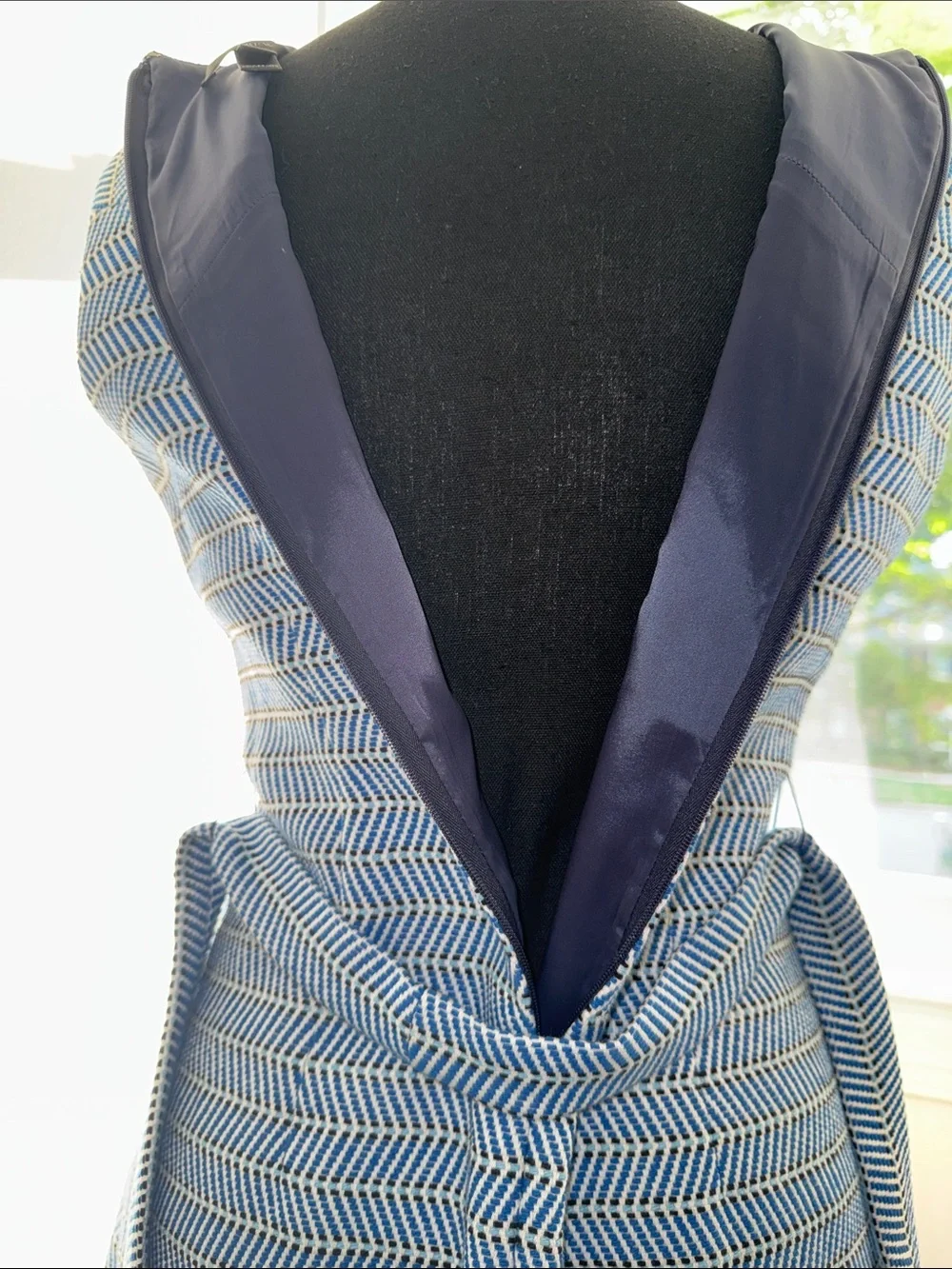 J. Crew Navy Chevron Sleeveless Shift Dress